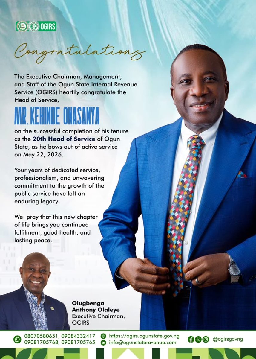 OGIRSgovng's tweet photo. #beapartnerinprogress #ogirs #buildingourfuturetogether #payyourtax #ogun #ogunstategovernment #payyourtaxes #citn #ogunstategovernment #filingofreturns #ogunstate https://t.co/GbIzCInBv1