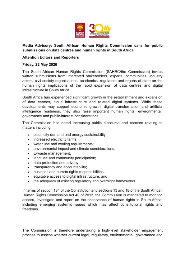 SAHRCommission tweet media