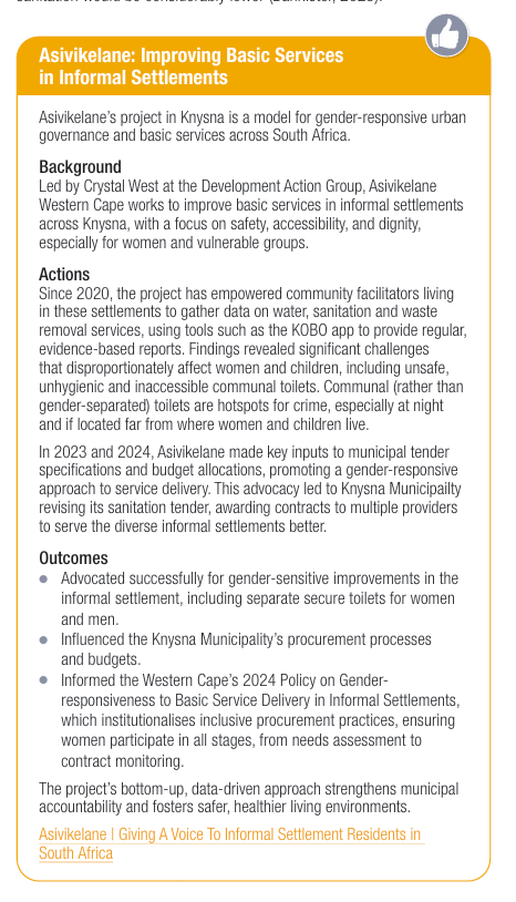 asivikelane's tweet photo. We are excited to see that #Asivikelane was included in the @UNHABITAT New Urban Agenda Platform report: Republic of South Africa: National Progress Report in the Implementation of the New Urban Agenda. 

"Asivikelane’s project in Knysna is a model for gender-responsive urban governance and basic services." 

Read the full report here: https://t.co/Zb1TrYXWKW

@DAG_activism @OpenBudgets