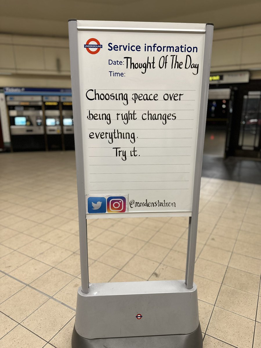 MordenStation's tweet photo. Friday 22nd May 2026 Thought Of The Day From Morden Underground Station https://t.co/JH7j6tSAvT