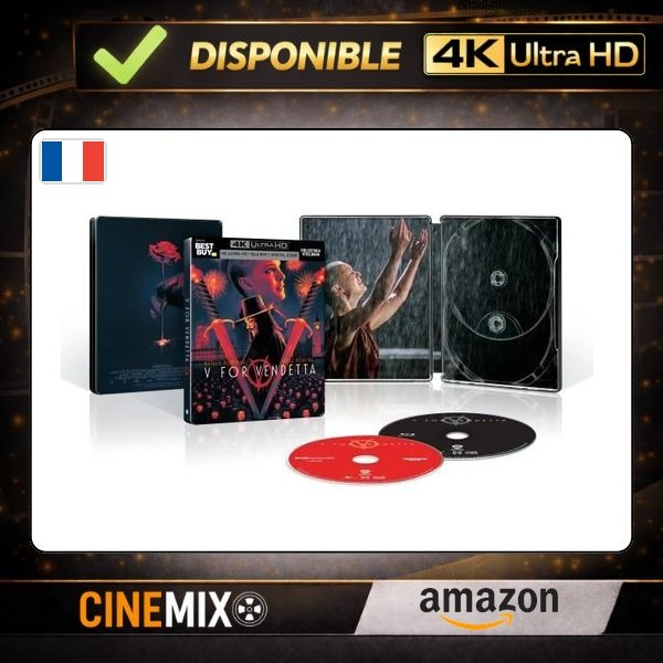 cinemix_es's tweet photo. 🔥 DISPONIBLE | Steelbook de V de Vendetta (4K+Bluray) con castellano en los dos discos por 29,74 € en Amazon España

▶️ https://t.co/JXojRkGm20 https://t.co/LWPGMWeQk7