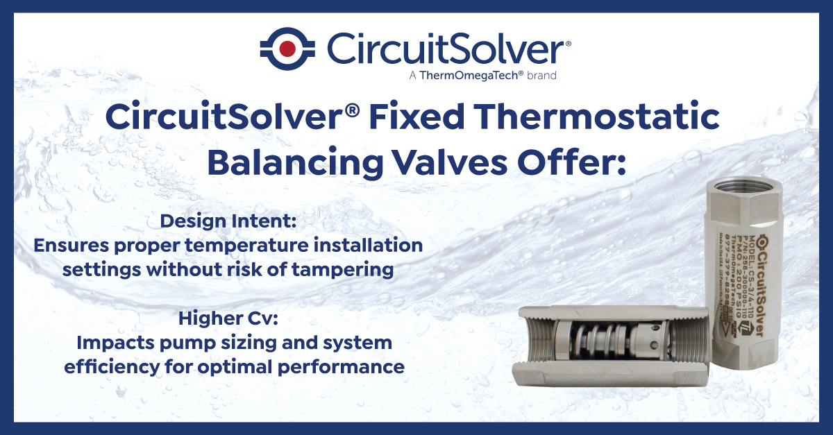 CircuitSolver's tweet photo. Discover the reliability of CircuitSolver thermostatic valves, self-actuating with a tamper-proof fixed set-point for consistent performance. 
Available in a range of sizes and configurations to meet your project needs, and perfect for #retrofits: https://t.co/1O20kaseLe https://t.co/gyJEE4TYNC