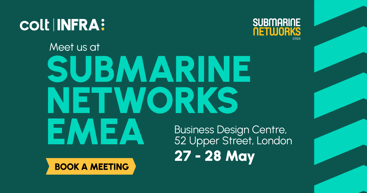 Colt_Technology's tweet photo. Subsea isn’t just infrastructure. It’s performance.

That's why we’re heading to Submarine Networks EMEA.

Visit us at Stand 5 to see how we're delivering high‑speed, low‑latency routes across the Atlantic 👉https://t.co/yoWpOJYxHz https://t.co/hNxFTvYMdF