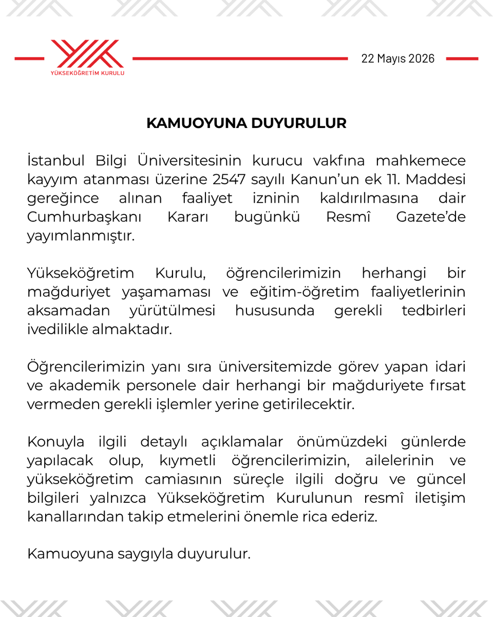 Yükseköğretim Kurulu (YÖK) tweet media