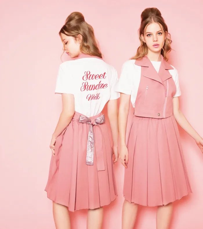 セルフポートレイト*プリーツスカート　シフォン　桜色　春カラー　ピンク　4 ◇ NEW ARRIVAL ◇ 【 MILK 】 ライダース ジレ ¥17,380- (tax in