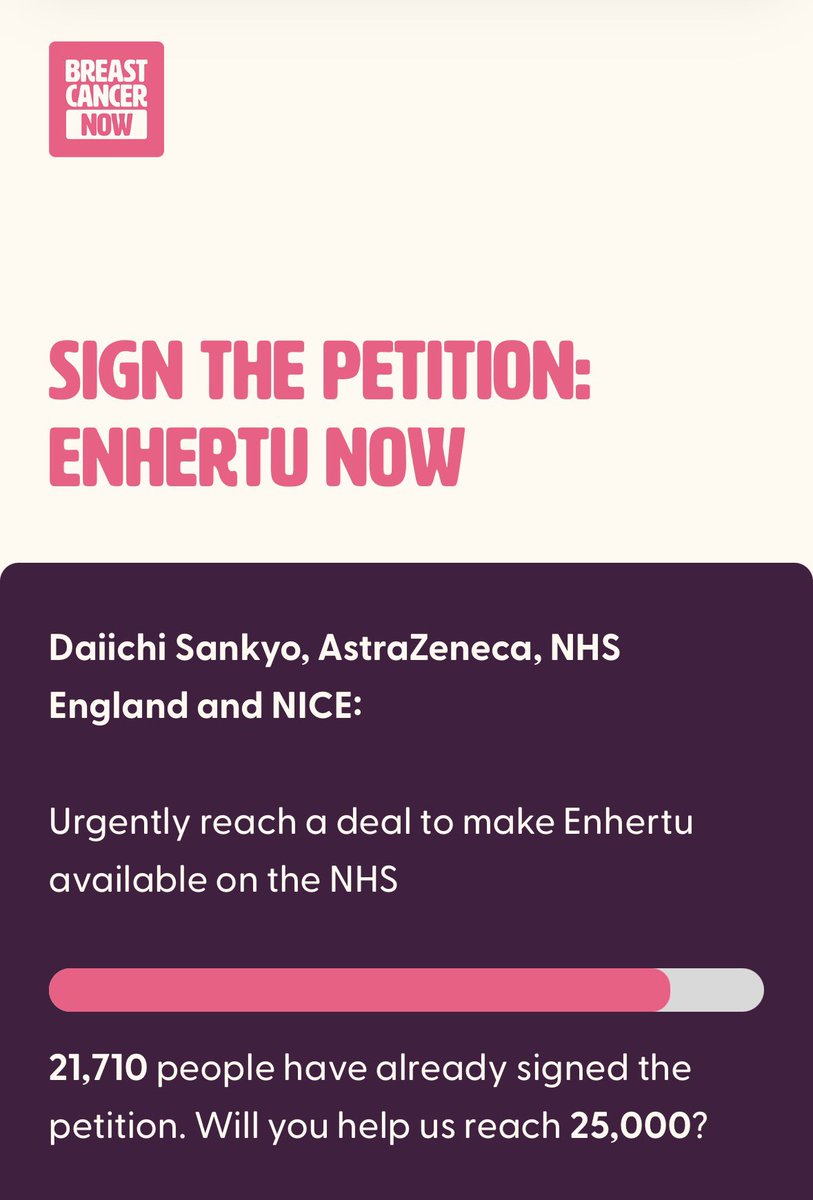 sophieRblake's tweet photo. Over 21k signatures already! Please help us get to 25,000! 
Women living metastatic breast cancer are dying before their time, please help us access the life extending drug #Enhertu @jamesmurray_ldn @NICEComms @NHSEngland @ASTRAZENECAUK @DaiichiSankyoUK 
https://t.co/D64eznRUQ0 https://t.co/ZDZPtL7Kro