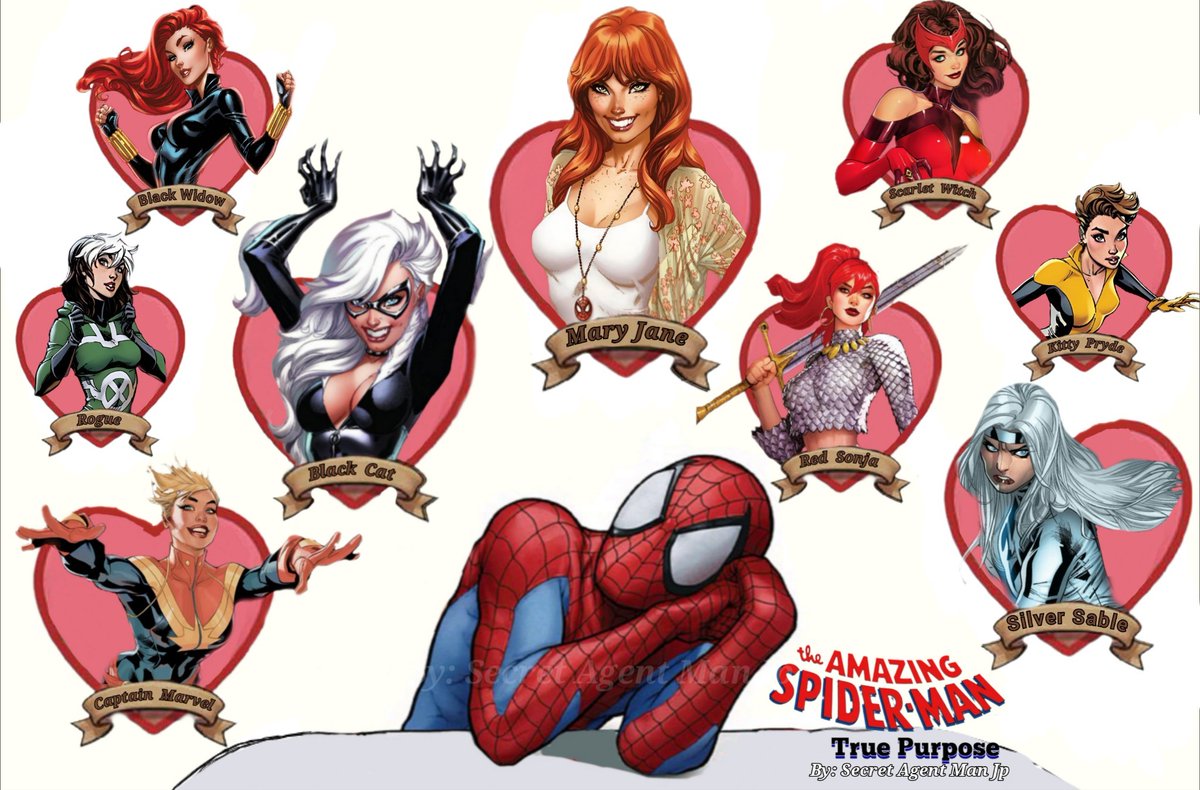 Spidertlogy's tweet photo. you agree?
.
.
.
.
#spiderman #wandamaximoff #annamarie #natasharomanoff #kittypryde #caroldanvers #feliciahardy #maryjane #redsonja #silversable https://t.co/5Xwf41P3Ys