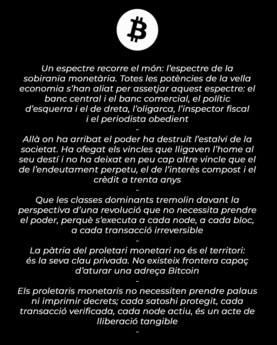 BtcCatalunya's tweet photo. Ahir vaig presentar aquest petit llibre que he escrit analitzant i resumint la filosofia política que hi ha darrere el codi de bitcoin. Sense entrar a la part tècnica, intento explicar el canvi mental i social que suposa entendre'l. El podeu trobar a Amazon en català i castellà
https://t.co/4jRzy2n2tJ
https://t.co/0HLDaDIIDg