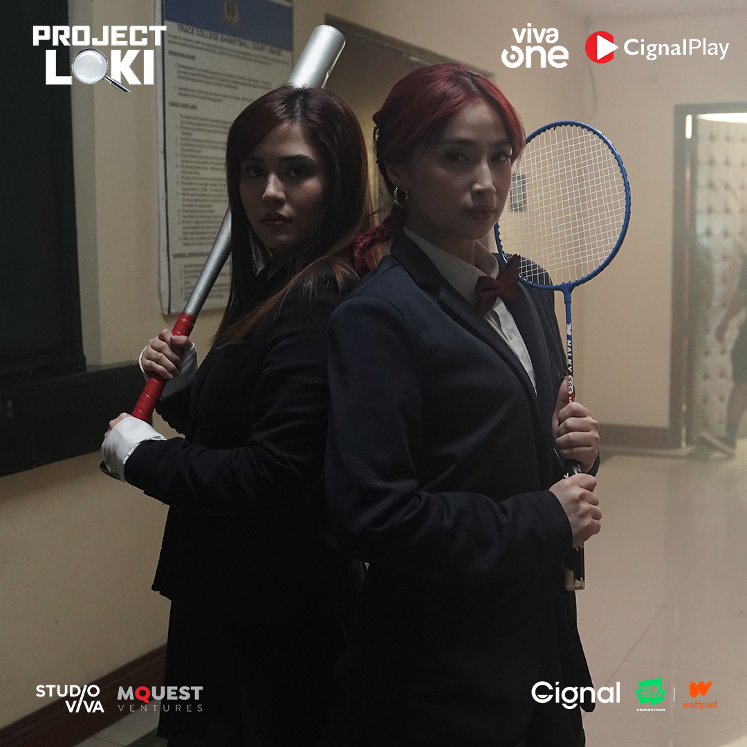 StudioVivaPH's tweet photo. Choose your weapon ang atake nila Lori and Jamie dito.

Catch the latest episode of PROJECT LOKI, based on the hit Wattpad mystery written by AkoSiIbarra. Directed by Xian Lim Streaming this Saturday, 12MN on Viva One and Cignal Play.

#ProjectLokiX
#JaydaAvanzado
#YumiGarcia https://t.co/tno0juymbK