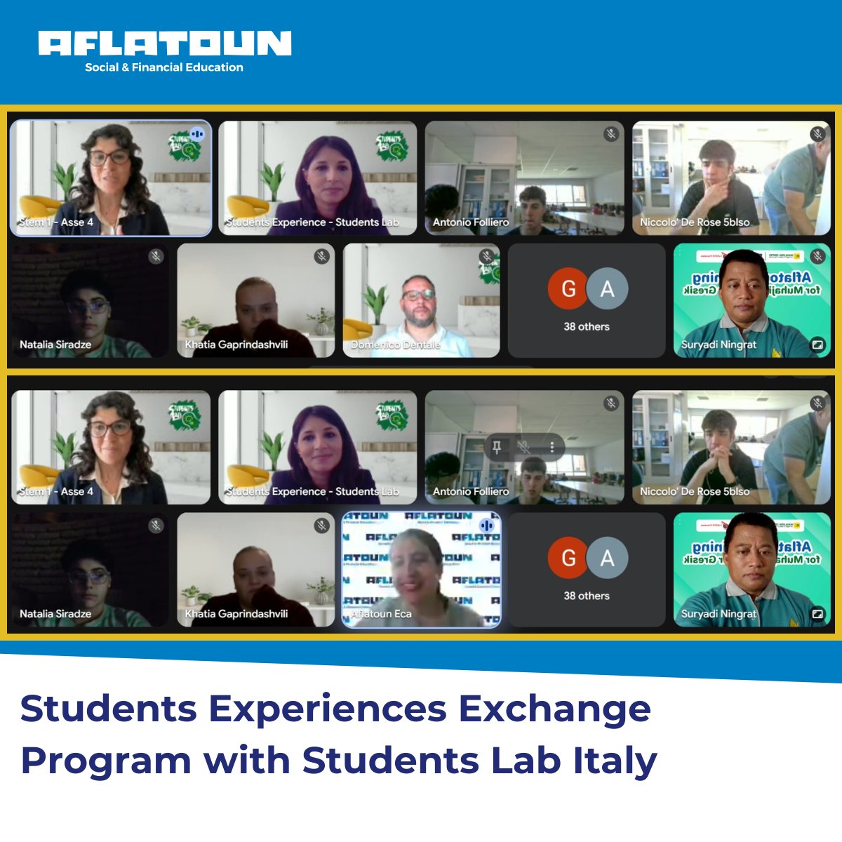 Aflatoun's tweet photo. Young people learn best when they learn from each other.

Through the Students Experience Exchange Programme with Students Lab Italy, students connected to share ideas, experiences &amp; lessons on social &amp; financial education, life skills &amp; practical learning.

#ActiveLearning https://t.co/yV5UKqtx8x