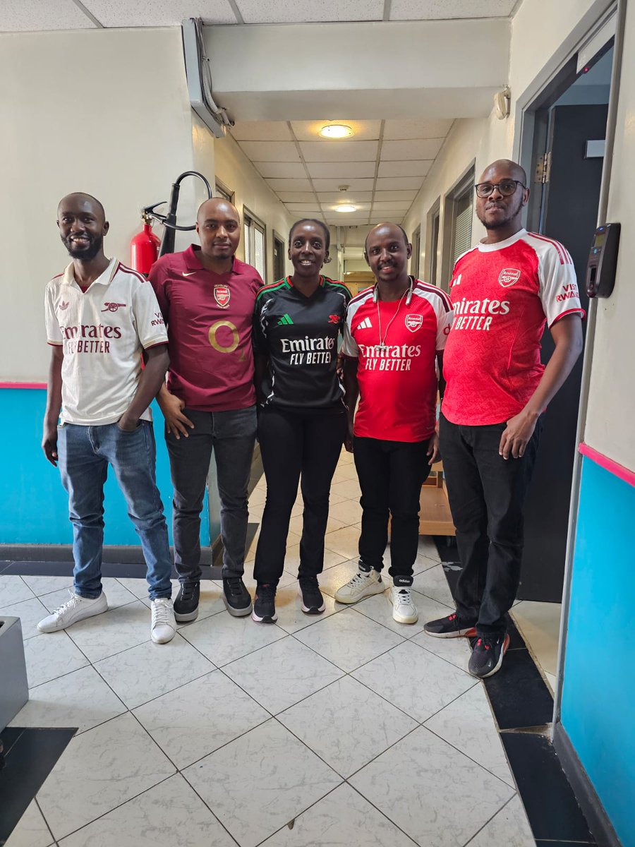 CPFKenya's tweet photo. Red and white, loud and proud! 🔴⚪
Today, the office turned into an Arsenal supporters’ corner as the team showed up in style to celebrate unwavering loyalty, resilience, and passion for the club.
It’s safe to say the Gunners are well represented at CPF Group! #TeamSpirit https://t.co/3Z7TTxXK98