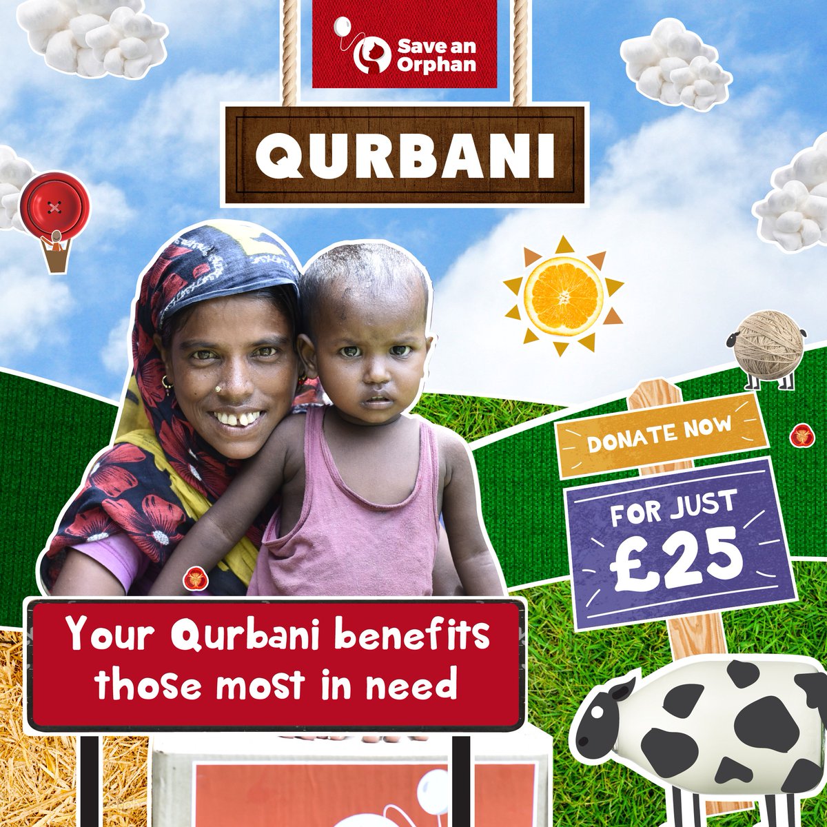 SaveAnOrphan's tweet photo. Order your Qurbani 2026 and help feed orphans and their communities.