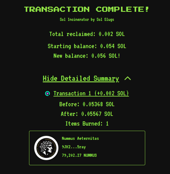 NummusMemeCoin's tweet photo. Today 79,000 $NUMMUS. Incinerated. Forever.
The Roman furnace just fired again.
And it never. stops. 🏛️

Gem hunters — pay attention.
This is not a one-time burn for marketing hype.
This is a systematic, month-after-month destruction of supply executed relentlessly by @Torrino_DAO.

The scoreboard keeps growing:

🔥 1,579,000+ $NUMMUS burned permanently
⚡ 0.66+ BTC locked in the vault & accumulating
📉 100M supply → shrinking every single week

Each burn makes every remaining coin more scarce. More valuable.

Now think about what happens at the next bull run.
Thousands of new eyes discover $NUMMUS.
They see a coin anchored to real Bitcoin via tBTC.

They see a supply that has been quietly burning for over a year. They see a mathematical floor price that cannot go to zero. And then they see the market cap.
Still under $1M.

The last time this coin had zero of this infrastructure,
it still hit $20M market cap. Twice.

Today the Vault DAO is real.
The burns are real.
The math is violent. 🔥

What do you think happens next?
This is the gem you'll tell people about in two years.
Either as the trade you made. 
Or the one you missed. 🏛️⚡

🌐 https://t.co/xXF8NkWVSn
🐦 @NummusMemeCoin
✈️ https://t.co/ZXr0jRXnl3

#NUMMUS #Solana #Bitcoin #tBTC #GemHunters #NextBullRun #HiddenGem #NummusAeternitas