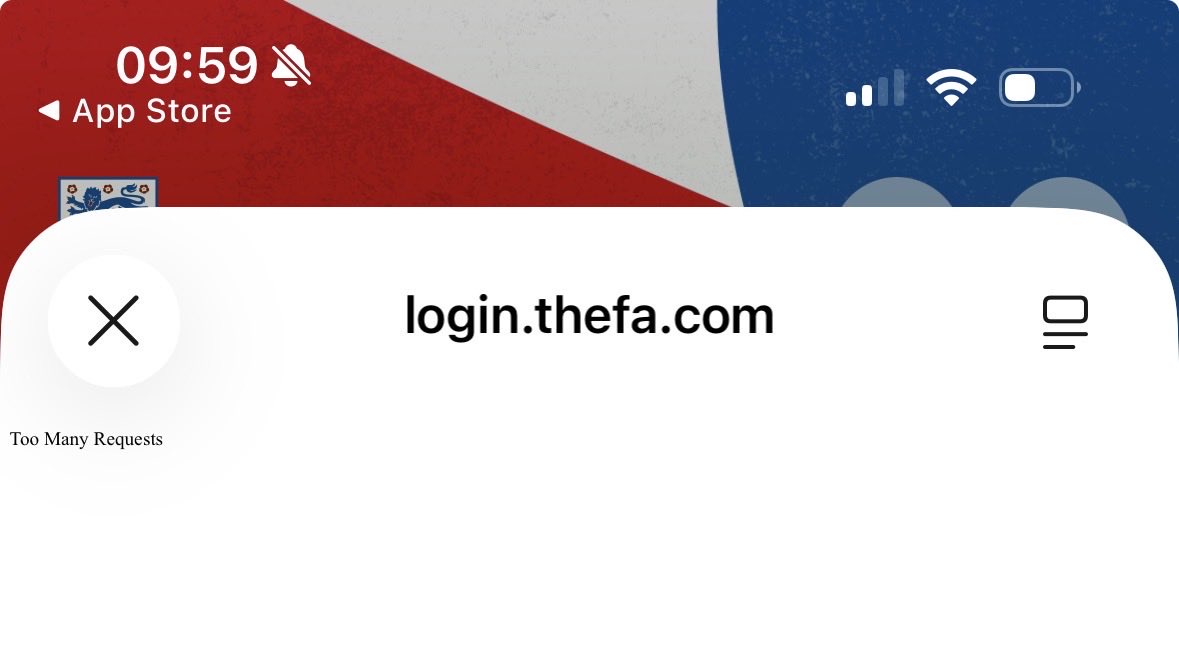 AlexndrJohnson's tweet photo. The “brand new exclusive England app” is completely broken. 

Just like Djed Spence’s jaw and England’s World Cup hopes with Tuchel in charge https://t.co/4ZadQNGJiV