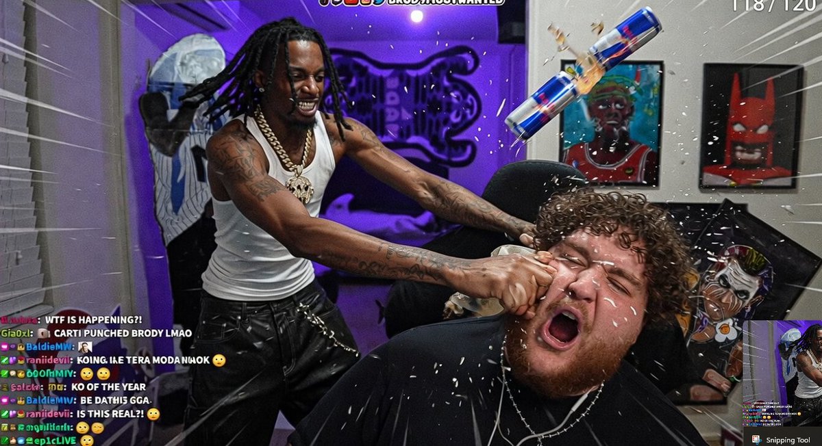 BMWUPDATESS's tweet photo. playboi carti beats up streamer @Br0dyMostWanted after he dissed carti by knocking his STATUE over on stream. https://t.co/pRgZ3g3h9p