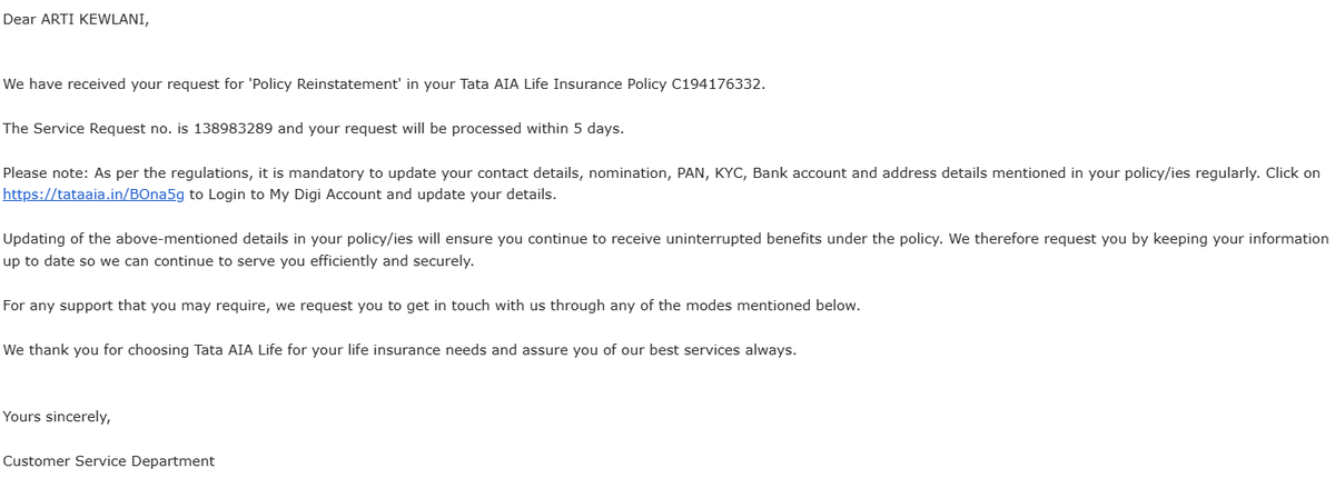 artikewlani's tweet photo. 6/6 This is borderline predatory. India’s insurance sector needs immediate regulatory intervention. We are consumers, not cash cows. @jagograhakjago @IRDAIOfficial, please make it make sense. #InsuranceScam #ConsumerCourt #TataAIA https://t.co/QybzRm2Wwq