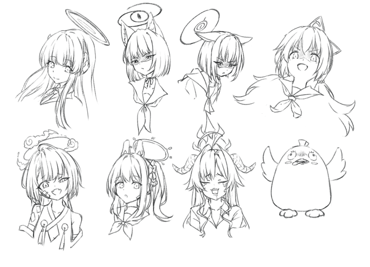 Ocha_illust's tweet photo. ブルアカ落書き詰め合わせ https://t.co/11A3TUBL8C