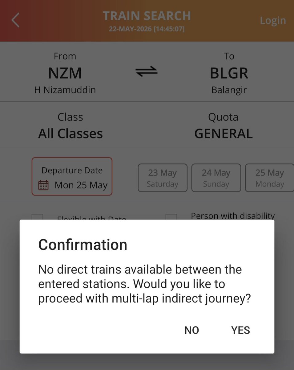 Adv_Sumit_'s tweet photo. @DeoKalikesh @RailMinIndia @Naveen_Odisha @AshwiniVaishnaw @BJDITWing @bjd_odisha No reservation booking Facilities available between Balangir &amp; Hazrat Nizamuddin in both direction. https://t.co/bdSJU1mJUu