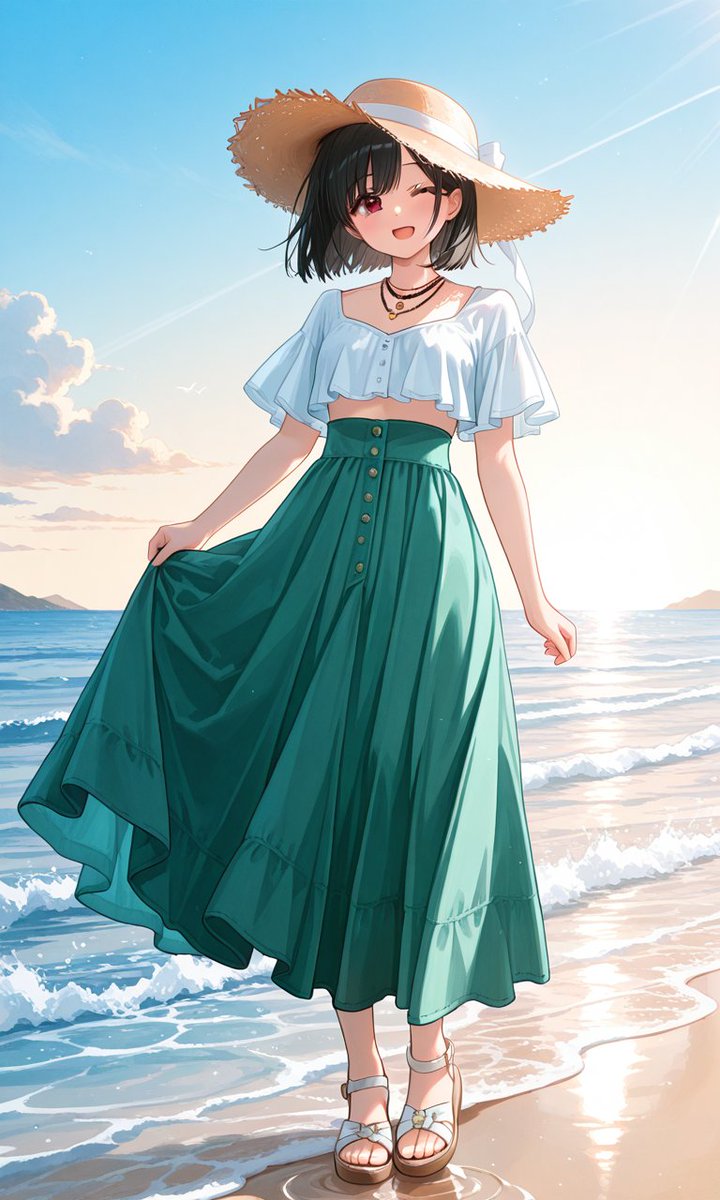 mochokoi_lab's tweet photo. リノさん作 #PixAI の衣装LoRAを試してみました。
5月下旬で、もう海風が恋しくなってくるなんて…
夏が来るのが早すぎますね…。
#AIart #AIIllustrator https://t.co/tIEro1m1Vz