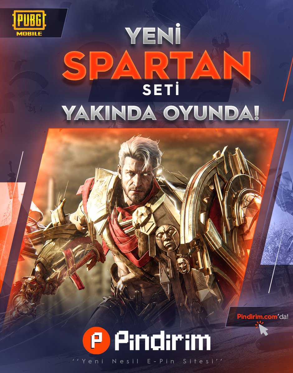 PindirimCom's tweet photo. PUBG Mobile Yeni Spartan Seti ve M1 Garand geliyor! ⚔️

Bu muhteşem içeriklere en uygun fiyatlarla sahip olmak için hemen Pindirim’i ziyaret et, fırsatları kaçırma! 👇

🔗 https://t.co/Gs5VhnwZkR https://t.co/Ms38LhfKjo