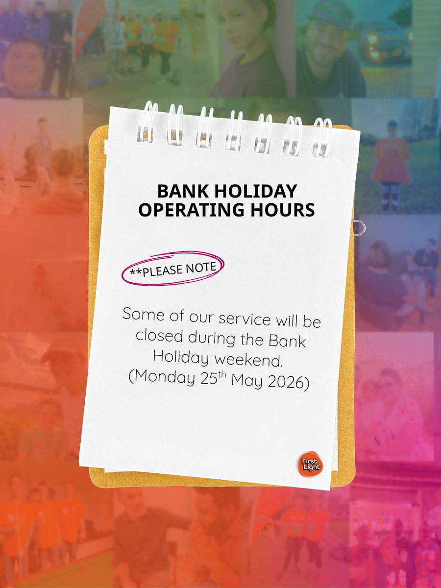 FirstLightSW's tweet photo. Bank Holiday Operating Hours – Monday 25th May 2026

Please note that some of our services will be closed during the Bank Holiday weekend. https://t.co/zpAd31d6m0