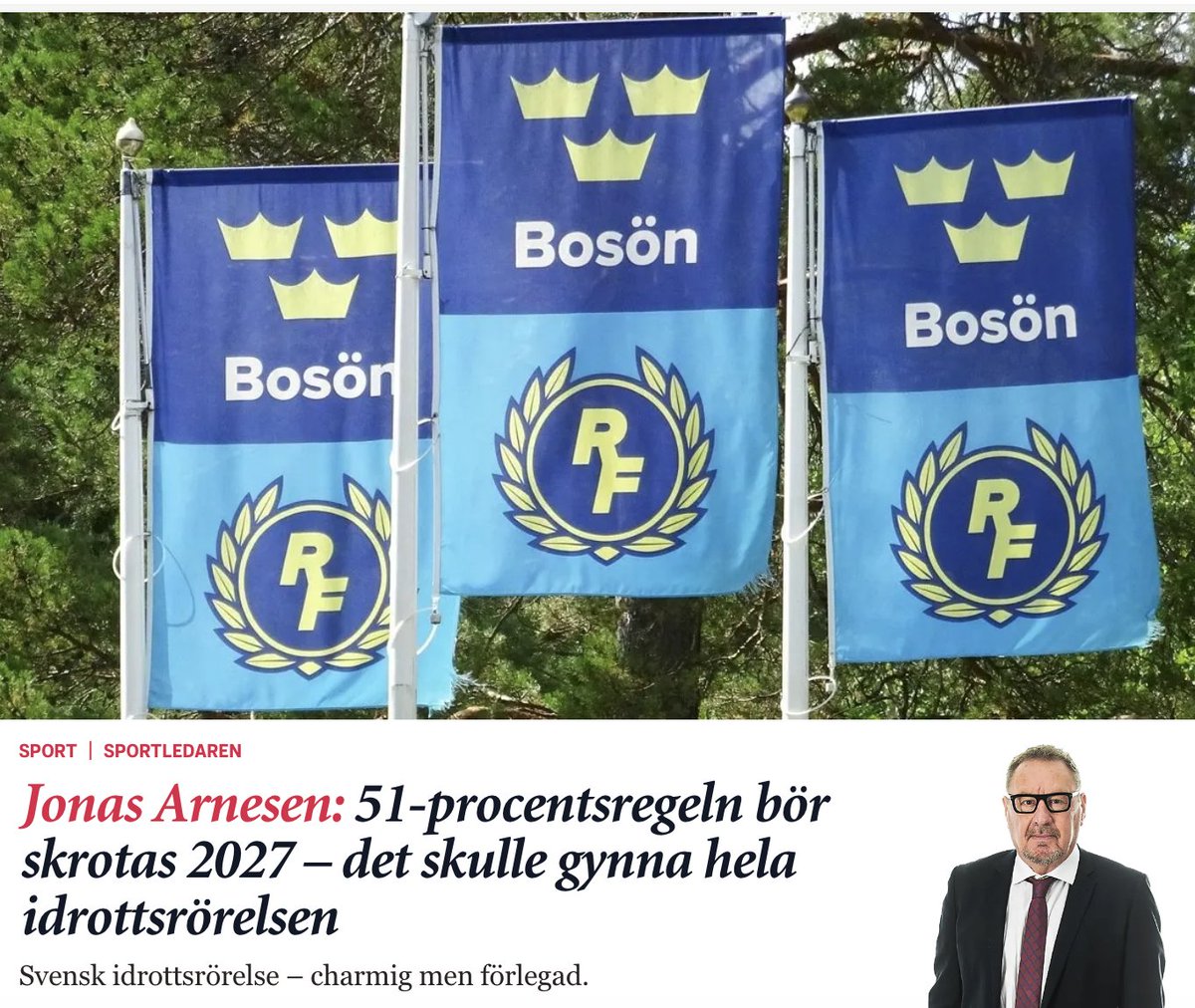 ChallengeJonas's tweet photo. Är det verkligen vettigt att bland andra Isseglarförbundet och Funktionell Fitness-förbundet bestämmer vilka villkor som ska gälla i fotboll och hockey?
Kring bland annat det tänker och tycker jag i veckans ledare?

https://t.co/6KjkrAD3oo https://t.co/PhcH9D6BIE