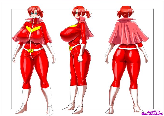 Skeb納品させていただきました!FGOおねえさま5人ゴレンジャーコスの三面図です 