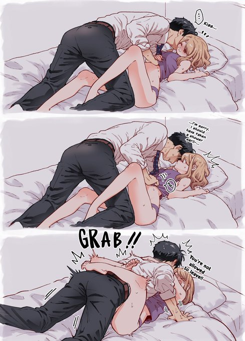 elmesserschmitt's tweet photo. First he was just trying to steal a kiss…
Then he apologized for not showering…
But she wasn’t letting him go anywhere🥵
One little pull… and he was completely hers🔥
#NSFW #Hentai #RoughLove #DominantGirl #BedroomStruggle #AgeGapRomance #SpicyManga #CaughtInTheAct https://t.co/bR48jeTTc2