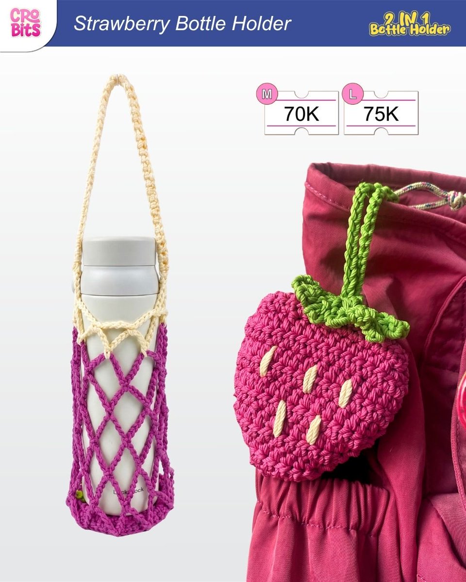 Crochebits | Open PO Crochet Bottle Holder tweet media