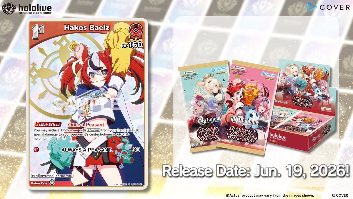 hOCG Card Reveal Introducing a card from the Booster Pack Ayakashi Vermilion, releasing on Friday, June 19! This time, it's 1st holomem Hakos Baelz! Product Details: https://t.co/C1fQeh6Zw7 #hololive #HakosBaelz hOCG Card Reveal Introducing a card from the Booster Pack Ayakashi Vermilion, releasing on Friday, June 19! This time, it's 1st holomem Hakos Baelz! Product Details: https://t.co/C1fQeh6Zw7 #hololive #HakosBaelz