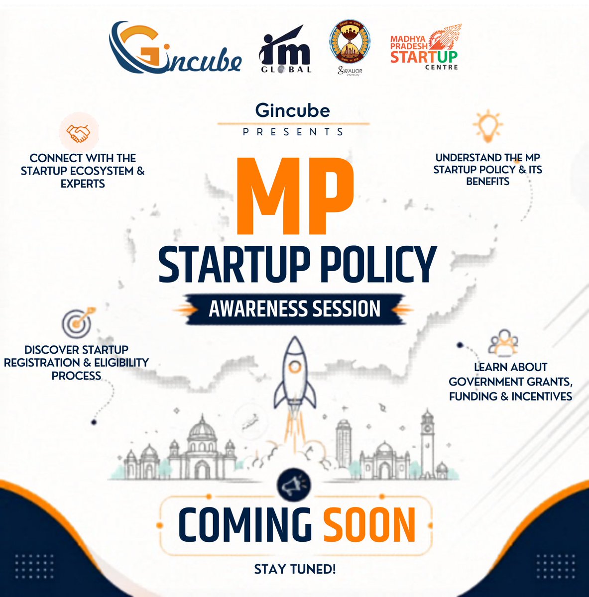 gincube's tweet photo. Big ideas deserve the right platform to grow!
Gincube proudly presents the MP Startup Policy Awareness Session — an opportunity for aspiring entrepreneurs, innovators, and changemakers to explore the startup ecosystem of Madhya Pradesh.
#Gincube #Imgloabl #MPStartupPolicy https://t.co/h44FCn1bbK