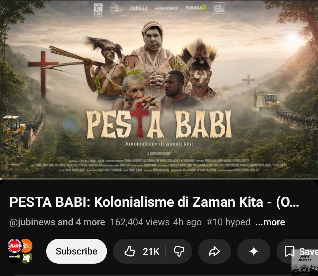 moviemnfs's tweet photo. mvs siapa yang udah nonton documentary PESTA BABI di youtube? 🧏‍♂️

baru aja dirilis secara resmi di youtube. |inknya ada di reply ya https://t.co/BTipZbKR5A
