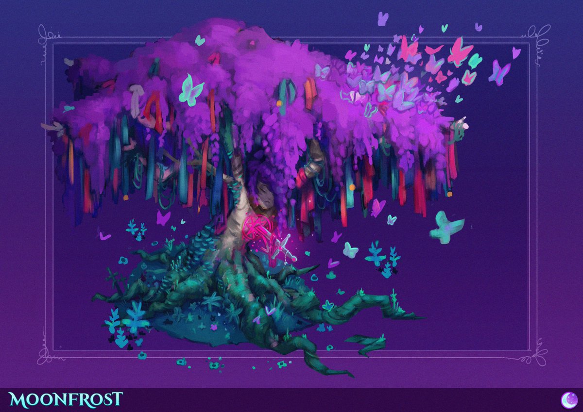 MoonfrostGame's tweet photo. No AI. Moonfrost is made with Unity, Blender, Photoshop, and years of drawing, building, and adding tiny details by hand!💜 https://t.co/NtVAqTLrI5