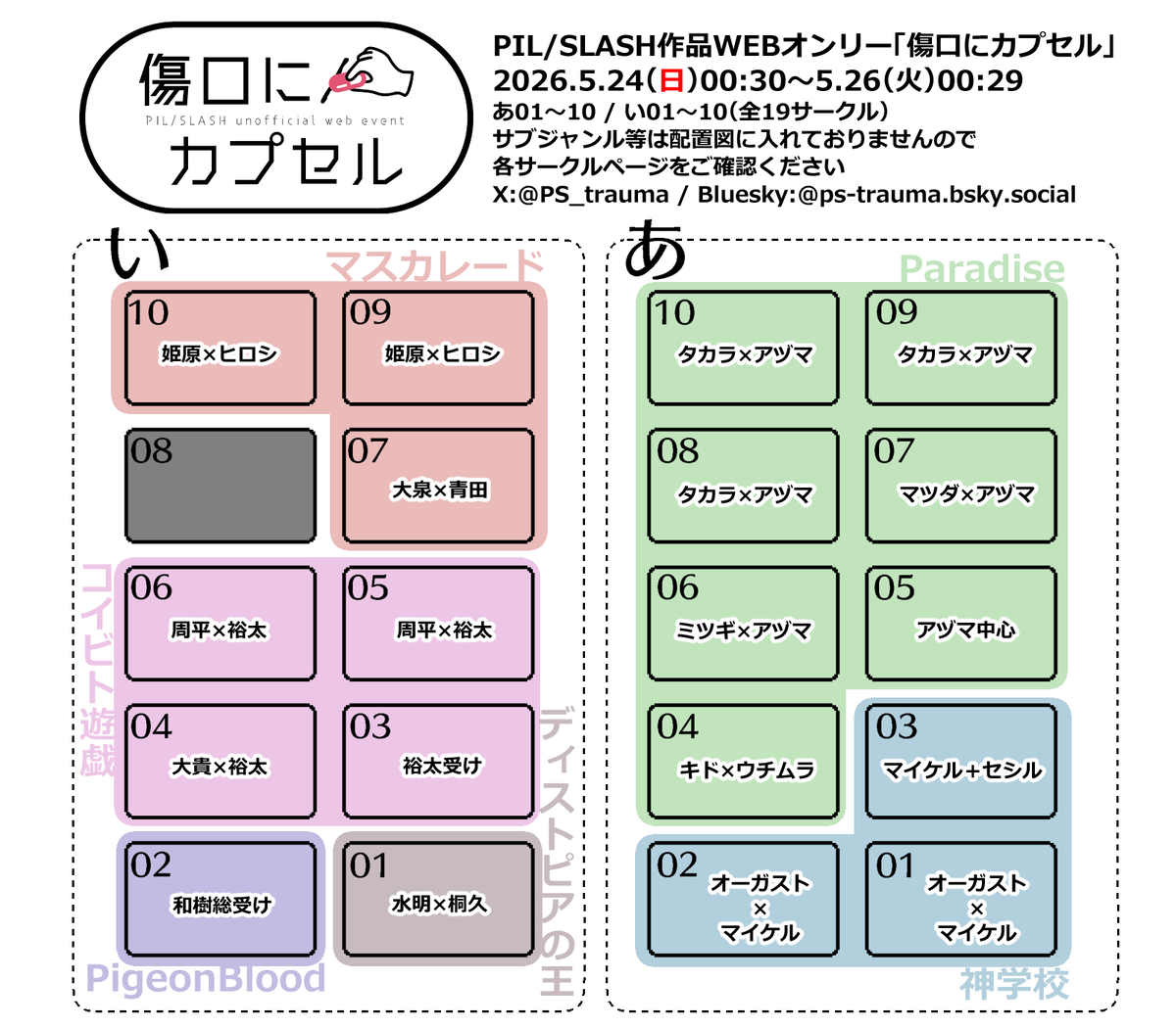 P/S作品WEBオンリー「傷口にカプセル」 tweet media