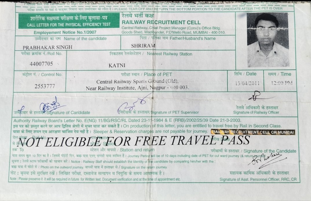 Prabhak44988641's tweet photo. 14+ years after Railway Group D CEN 01/2007 recruitment.

Completed PET, Written Exam, DV &amp; Medical.

Declared medically fit (B2), yet still waiting for appointment.

@RailMinIndia @RailwayBoard @PMOIndia
#Justice #RailwayJobs https://t.co/ibzPjx3BV0
