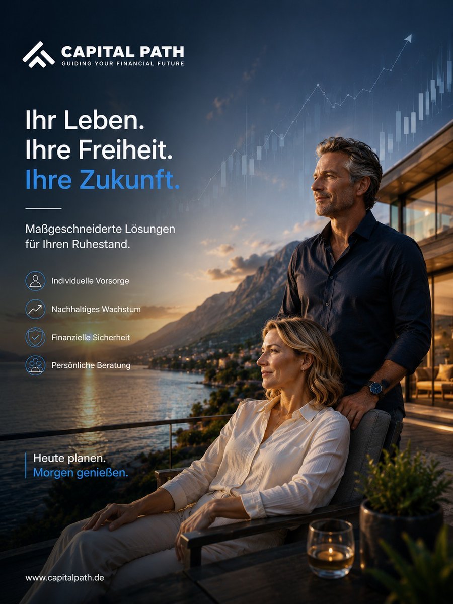 Capitalpath2025's tweet photo. 🌅✨ Ihr Leben. Ihre Freiheit. Ihre Zukunft.Wahrer Wohlstand bedeutet mehr als finanzielle Sicherheit –
er bedeutet Freiheit, Ruhe und die Möglichkeit, das Leben in vollen Zügen zu https://t.co/RJOYbPl77c 
🌐 https://t.co/2WVL6q7Q6o#CapitalPath #FinanzielleFreiheit https://t.co/6JVy2K1Dli
