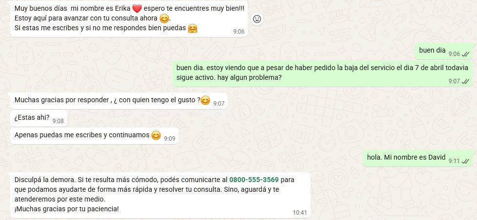 mdvaz's tweet photo. @PersonalFlow_At @PersonalAr Todo mal. Tardan horas o días en contestar y a los 3 min cortan. Después te toman el pelo con "chistes" como "Uy, este chat quedó más en pausa que celu en modo avión" o "Uy, este chat quedó más en pausa que grupo de WhatsApp en vacaciones." https://t.co/VxeMOJAphL