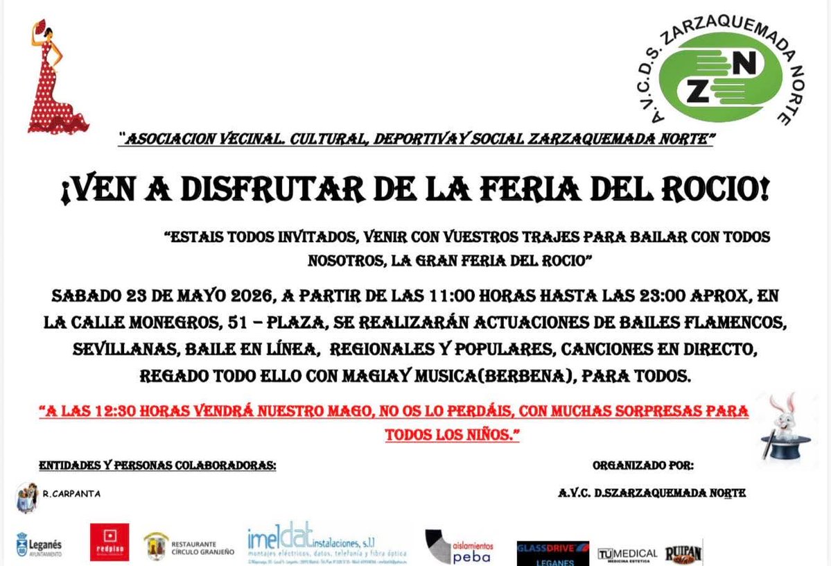 villadeleganes's tweet photo. Nuestro Grupo Senior  participará llevando nuestro folklore a las Fiestas de @AVzarzanorte 
▪️Sábado 23 - 19h▪️ https://t.co/XQiVPKTRFA