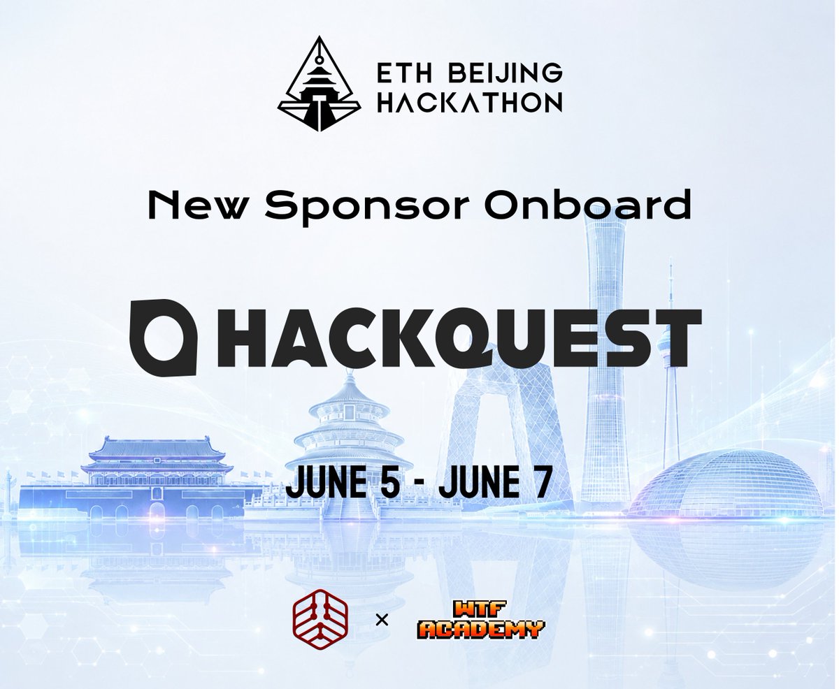 PKUBlockchain's tweet photo. 🚀@HackQuest_ 加入 ETH Beijing，一起支持 Web3 Builder 现场开造！

HackQuest 是一站式、自主学习型 Web3 开发者教育平台，提供由专家策划的学习路径，并与 Solana、Mantle Network、Arbitrum 等领先 Web3 生态共同发行链上证书。
除课程学习外，HackQuest 还通过共学营、Meet-up、黑客松与 Launchpad 服务，持续支持社区 Builder 从入门学习走向真实项目构建。

HackQuest 将通过开发者课程、社区活动与 Builder 支持体系，为 ETH Beijing 参赛者提供从学习到实战的成长支持，帮助更多开发者把想法真正落地为链上应用。

黑客松举办在即，点击官网了解日程安排 ▶️ https://t.co/oWlbCefb98

HackQuest website | https://t.co/6mS0erpsng
HackQuest X | @HackQuest_
HackQuest Telegram | https://t.co/FlMuO43TPa

#ETHBeijing #HackQuest #Web3Dev #Web3 #Hackathon
