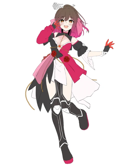 もうちょい装飾とか柄とか描きたかった… #ロボ子さん新衣装予想図