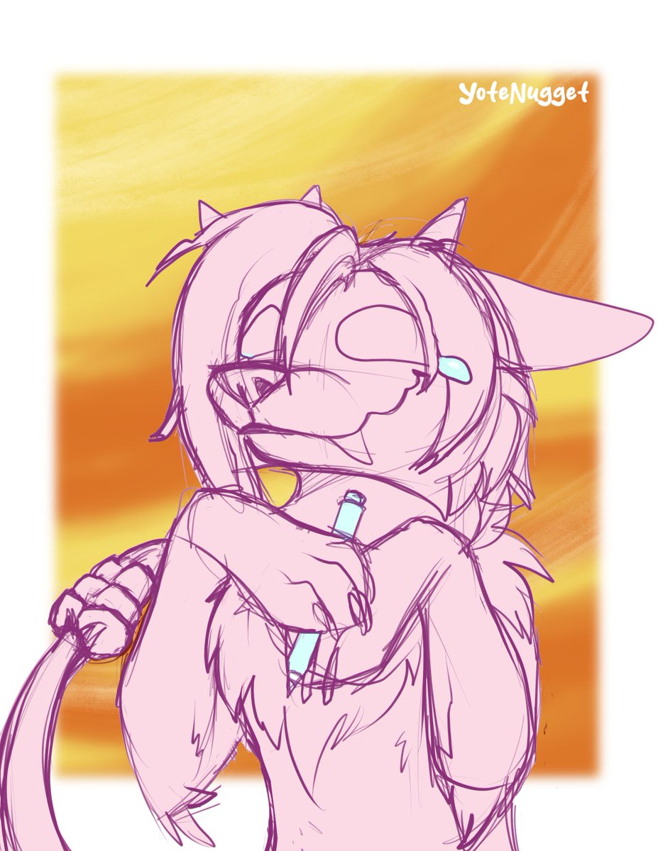 yotenugget's tweet photo. Happy Yote Moment 🥹 
•
A quick warmup sketch of yours truly,, was getting super emotional about completely forgetting how to do digital art since I practically stopped 2 years ago (right when I was finally feeling confident and proud of my work) 🫠 (1/2) https://t.co/pZpQwBTpCm