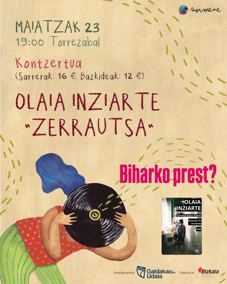 SormeneP's tweet photo. @olaiainziarte eta bere #zerrautsa proiektua bihar Galdakaon. Sormeneri amaiera emateko modu ezinhobea. 🥹♥️ https://t.co/qtkCohmcIZ