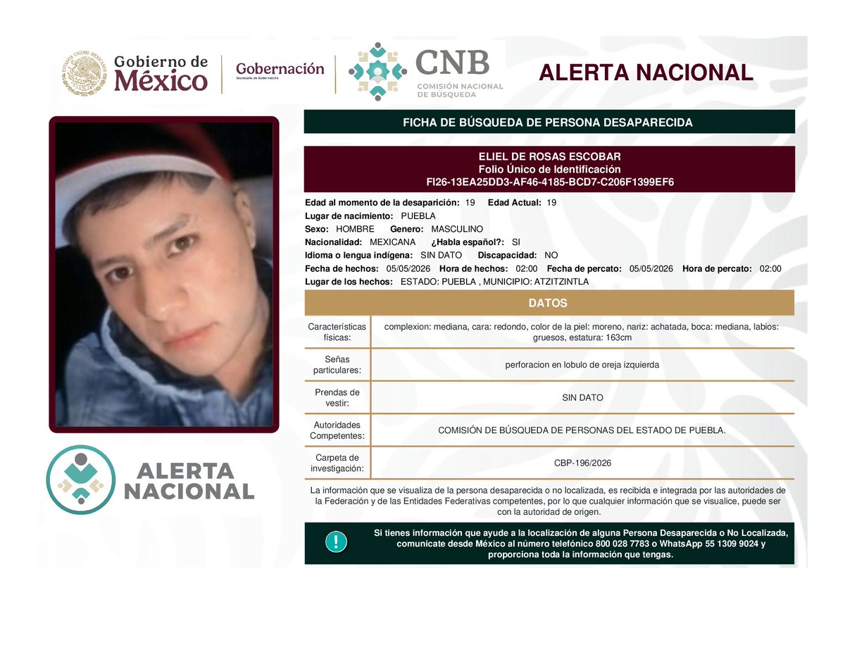 Comisión Nal. de Búsqueda Mx tweet media