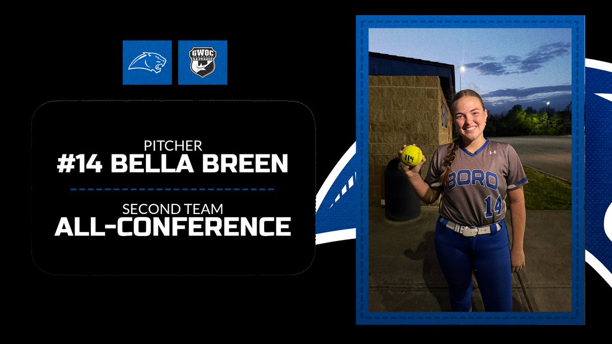 SpringboroSB's tweet photo. 2nd Team All Conference Honors for #14 Bella Breen.

GWOC Conf: 
1st in IP
2nd in W
4th in K 55
2 in SO

PITCHERS HIT TO!
5th in H
3rd in D
TIED FOR 1ST IN HR
2nd in RBI

Dominate Hitting, and Pitched all Conf games. We see you BELLA B. https://t.co/N938rD0iUS