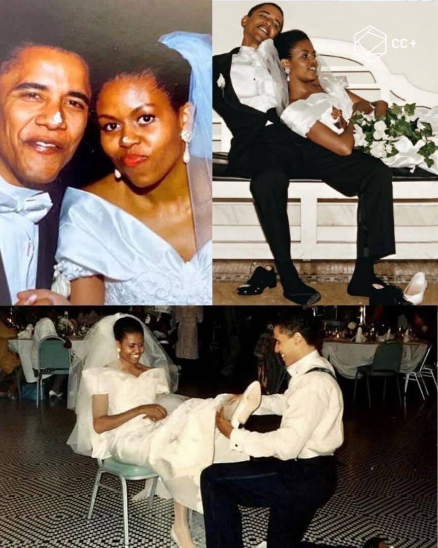 ccplus's tweet photo. Barack Obama and Michelle Obama on their wedding day in 1992. 

The couple was married on October 3, 1992, at Trinity United Church of Christ on Chicago’s South Side.

Michelle wore an elegant off-the-shoulder, long-sleeved gown paired with a floral bouquet, while Barack opted for a classic black tuxedo.

The reception took place at the South Shore Cultural Center, where they shared their first dance to Stevie Wonder’s “You and I.” 🎶

Despite the special day, Barack reportedly woke up with a bad cold on the morning of the wedding. 

They have been together 33 years.

FC