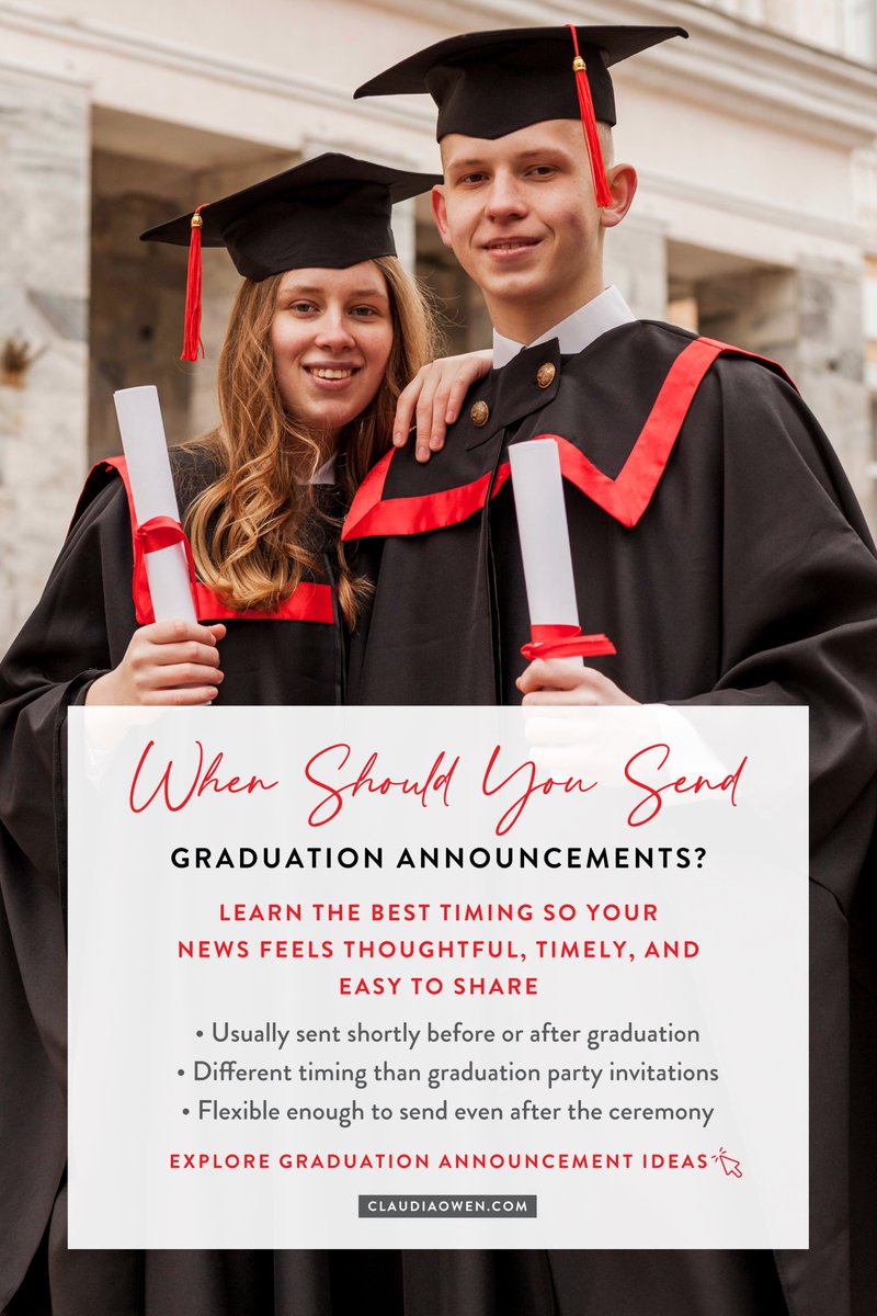 ClaudiaOwenBlog's tweet photo. The best graduation announcements feel thoughtful and well timed 🎓✨
Read more at https://t.co/6iUM4KOAZg
#graduation #graduationannouncements #graduationparty #classof2026 #graduationideas #customcards #eventplanning #stationerydesign #photocards https://t.co/BgWg3RZ8ZO