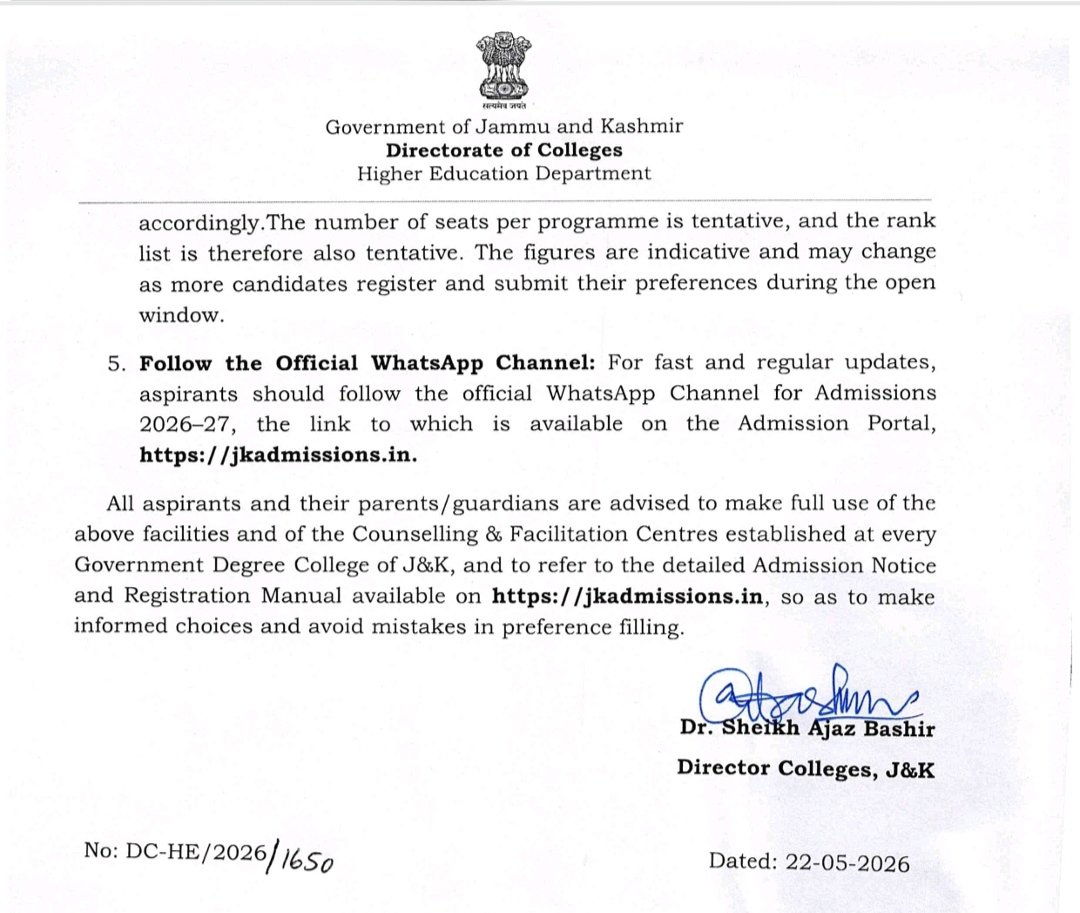 IcscOfficial's tweet photo. Admission Notification https://t.co/NZMlT3qoST
