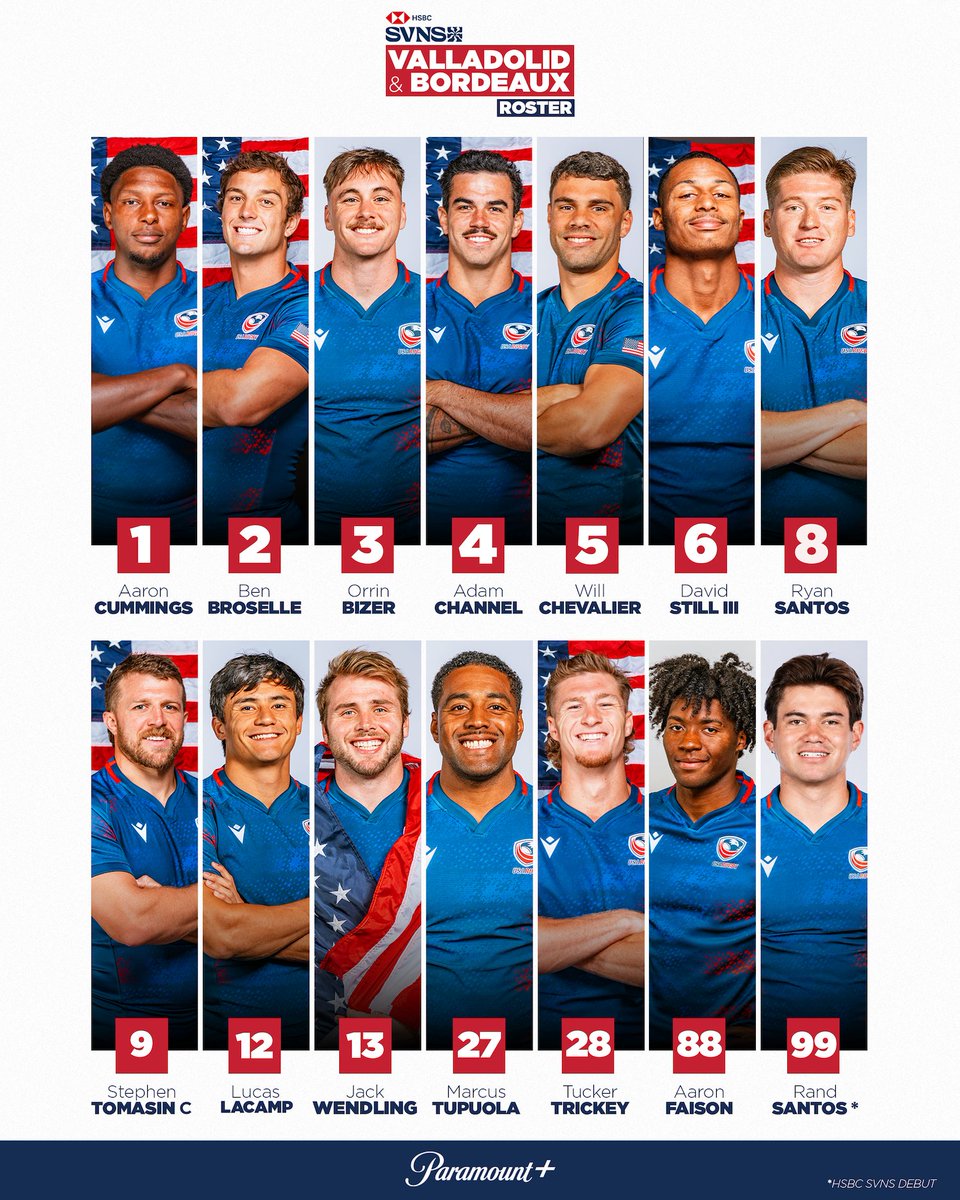 USARugby's tweet photo. Back in action 🇺🇸

📺 ➡️ Watch Valladolid SVNS live on @paramountplus May 29-31 https://t.co/dKvzYToEd6