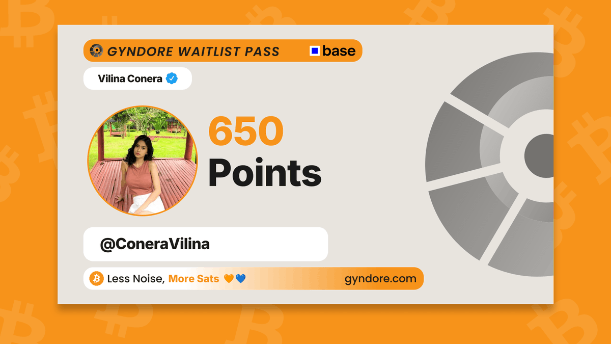 ConeraVilina's tweet photo. Secured my spot on the @Gyndore waitlist.

Already stacking. It pays to be early.

Join now &amp; claim your points → https://t.co/dVa0szwrv6 https://t.co/Wukp0VjcvM