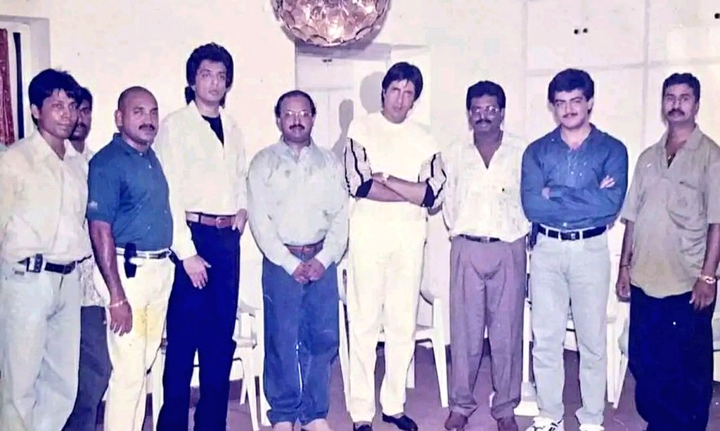 kayaldevaraj's tweet photo. Extraordinary #Throwback #ThalaAjith 

#Ullasam Movie Director's @jdjeryofficial and @SrBachchan and Callsheet Manager Giri https://t.co/pK5H4KtvGu